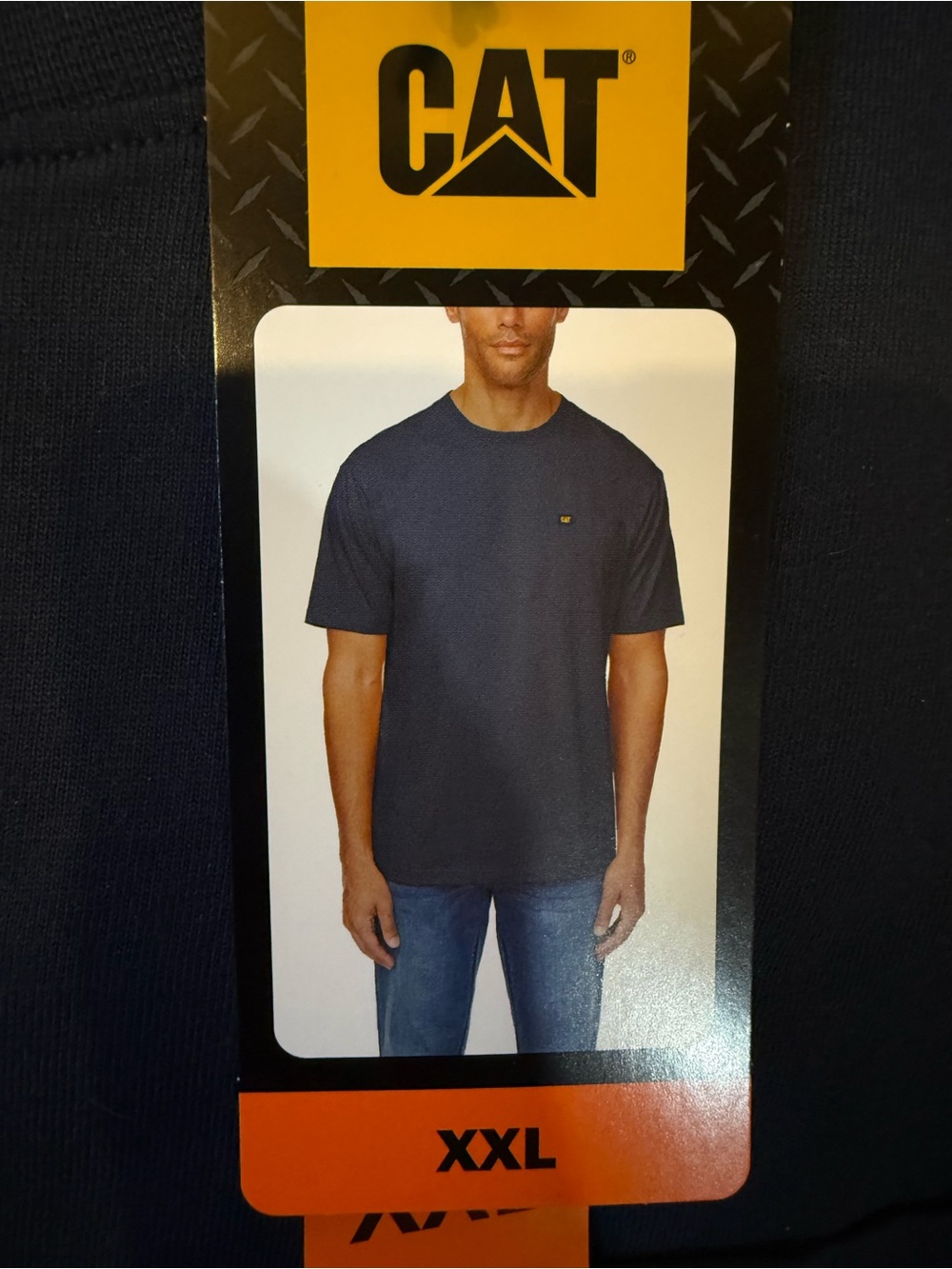 CAT Caterpillar Men’s T-shirt, Blue XXL